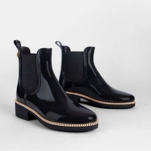 Lemon Jelly Ava Chelsea Rainboots in Black Size 36 US 5.5-6 NWOT